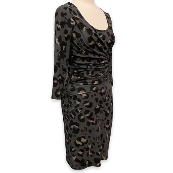 Ann Taylor Faux Wrap Animal Print Dress - Picture 1 of 14